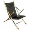 Steel and Brass Folding Chair, Attributed to Maison Jansen