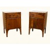 Pair of Walnut and Cherrywood Inlaid 1-Drawer, 1-Door Commodes