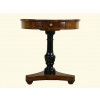 Walnut, Inlaid, and Ebonized 1-Drawer Round Table