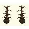 Pair of Wrought Iron Leaf Form 1-Light Sconces