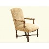 Walnut Carved and Upholstered Fauteuil 