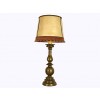 Cast Brass Table Lamp with Spanish Velvet Upholstered and Fringed Hide Shade