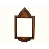 Walnut and Burl Walnut Veneer Frame with Original Beveled Mirrorplate