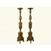 Pair of Tall Carved Wood Mecca Torcheres
