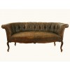 Walnut & Leather Upholstered Settee