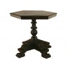 Walnut Hexagonal Top Side Table on 4-Paw Footed Base