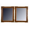 Pair of Walnut & Fruitwood Veneer Mirrors 
