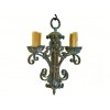 Wrought Iron Verdigris 4-Arm Chandelier