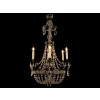 Cast Brass and Crystal 6-Arm Chandelier