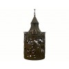 Large Wrought & Pierced Metal Cylindrical Lantern