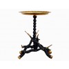 Etched & Painted Brass Top Ball Turned Brass Mounted Horn Table