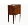 Light Walnut and Inlaid 1-Drawer Commode