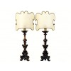Fair of Carved Gitlwood and Gesso Torcheres as Lamps