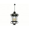 Wrought Iron and Tole Hexagonal Lantern