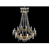 Gilt Brass, Gilt Metal, and Glass Prism 12-Light Chandelier