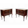 Marble Top 2-Drawer Commodes in Rosewood