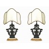 Pair of Carved Mecca Wooden Fragments mounted as Table Lamps