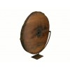 Walnut Cart Wheel on Custom Iron Stand
