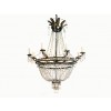 Iron, Gilt Metal, and Glass 8-Light Chandelier