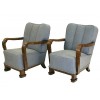 Pair of Mahogany and Inlaid Poltrone