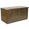 Walnut and Iron Mounted 3-Lock Trunk