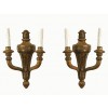 Pair of Carved Giltwood 2-Light Appliquues