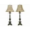 Pair of Patinated Bronze Torcheres