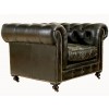 Substantial "Chesterfield" Tufted Leather Armchair