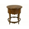 Provincial Inlaid Walnut Circular 2-Drawer SideTable