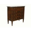 Carved Walnut Marble Top 4-Drawer Petite Commode