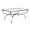 Polished Steel and Brass Coffee Table