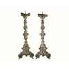 Pair of Silvered BrassTorcheres