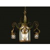 Wrought and Painted Iron and Metal 4-Light Lantern