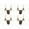 Set of 4 Painted Brass Wrought Iron Two-Light Sconces 