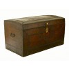 Leather and Brass Trim Traveling Trunk