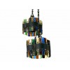 Pair of Colored Glass & Iron Chandeliers