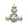 Gilt Iron and Glass 8-Light Chandelier