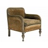 Unique Brass and Upholstered Bergere