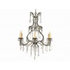 Six Arm Iron and Glass Chandelier