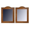 Pair of Walnut and Inlaid Mirrors