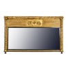 Giltwood and Ebonized Overmantel Mirror