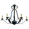 Wrought Iron Six Arm Chandelier