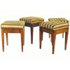Set of 4 Fruitwood Upholstered Benches