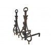 Pair of Large Wrought Iron Andirons