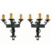 Pair of Wrought Iron 3-Light Wall Sconces