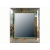Reverse Painted and Green Glass Mirror