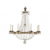 8-Light Brass & Glass Chandelier