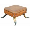 Leather Upholstered Horn Stool