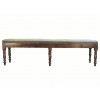 Walnut Leather Upholstered Hall Bench