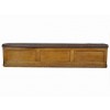 Oak and Leather Upholstered Bench